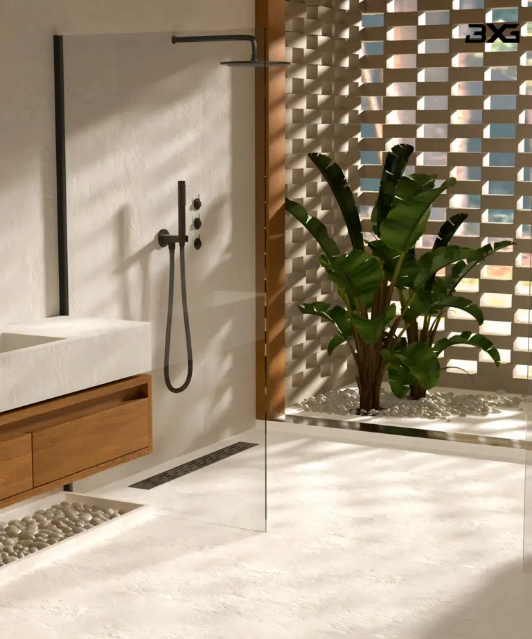 Dusche mit Duschabtrennung